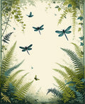 Vintage Summer Meadow Dragonfly Design Rug