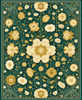 Classic Floral Vines Emerald Green Rug