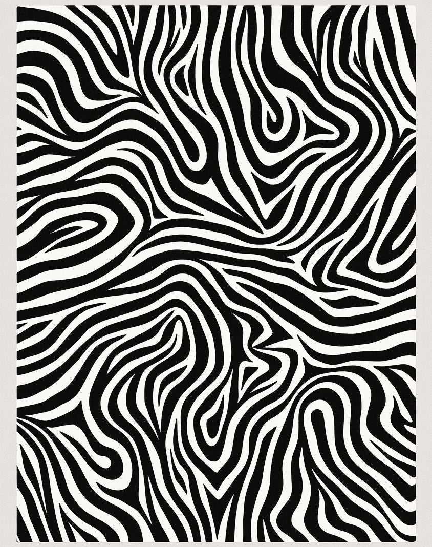 Wild Zebra Stripe Abstract Rug