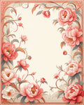 Coral Peony Floral Decorative Rug