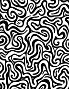 Black White Abstract Swirl Pattern Rug