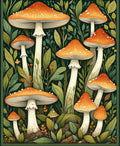 Enchanted Forest Mushroom Pattern Rug