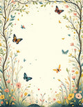 Whimsical Garden Butterfly Floral Design Rug