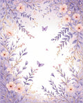 Whimsical Floral Butterfly Meadow Design Rug