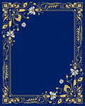 Elegant Gold Floral Border Design Rug