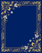 Elegant Gold Floral Border Design Rug