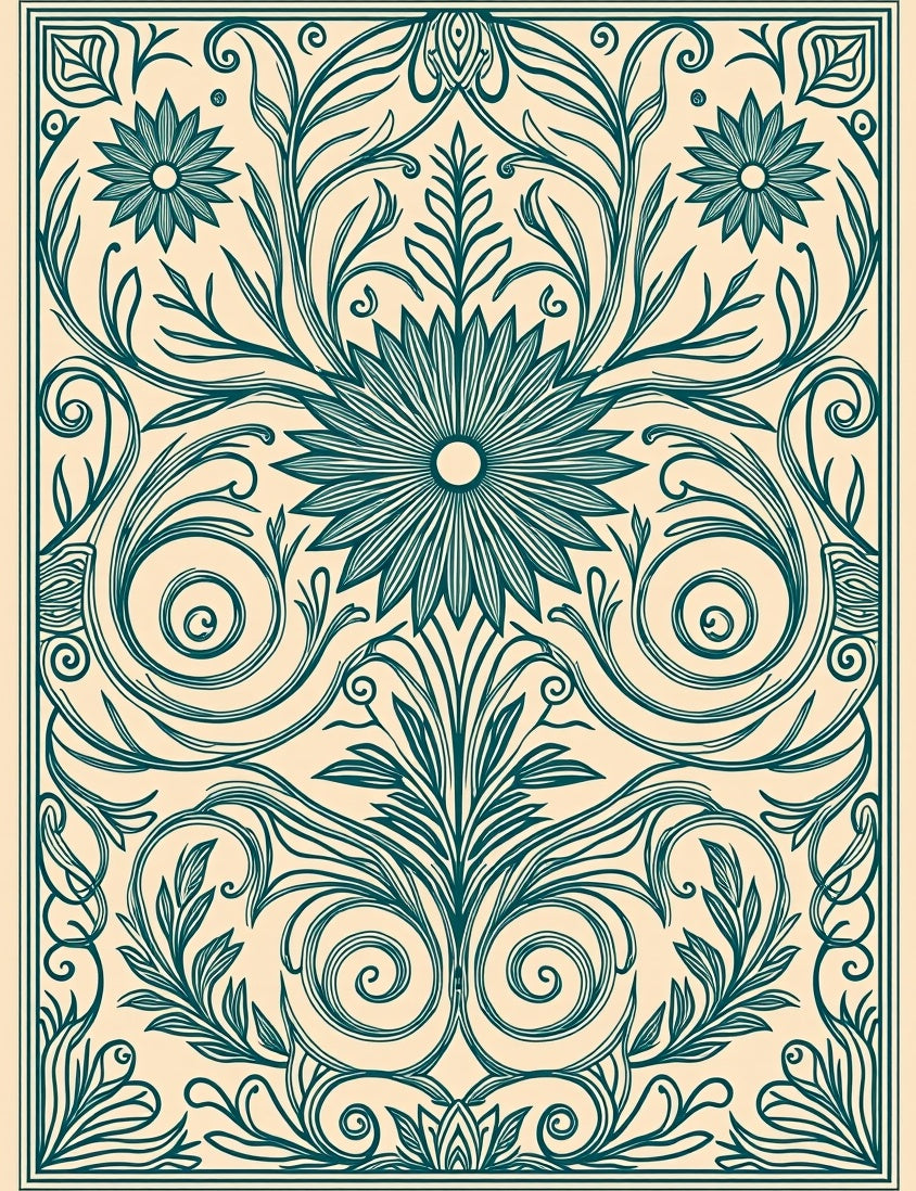 Floral Swirls Patterned Aesthetic Rug