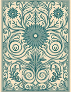 Floral Swirls Patterned Aesthetic Rug