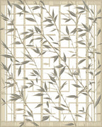 Calm Bamboo and Lattice Pattern Rug