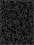 Chic Black White Botanical Pattern Rug