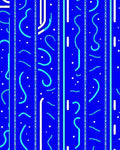 Bold Blue Striped Abstract Swirl Rug