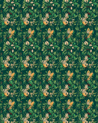 Lush Green Tropical Floral Pattern Rug