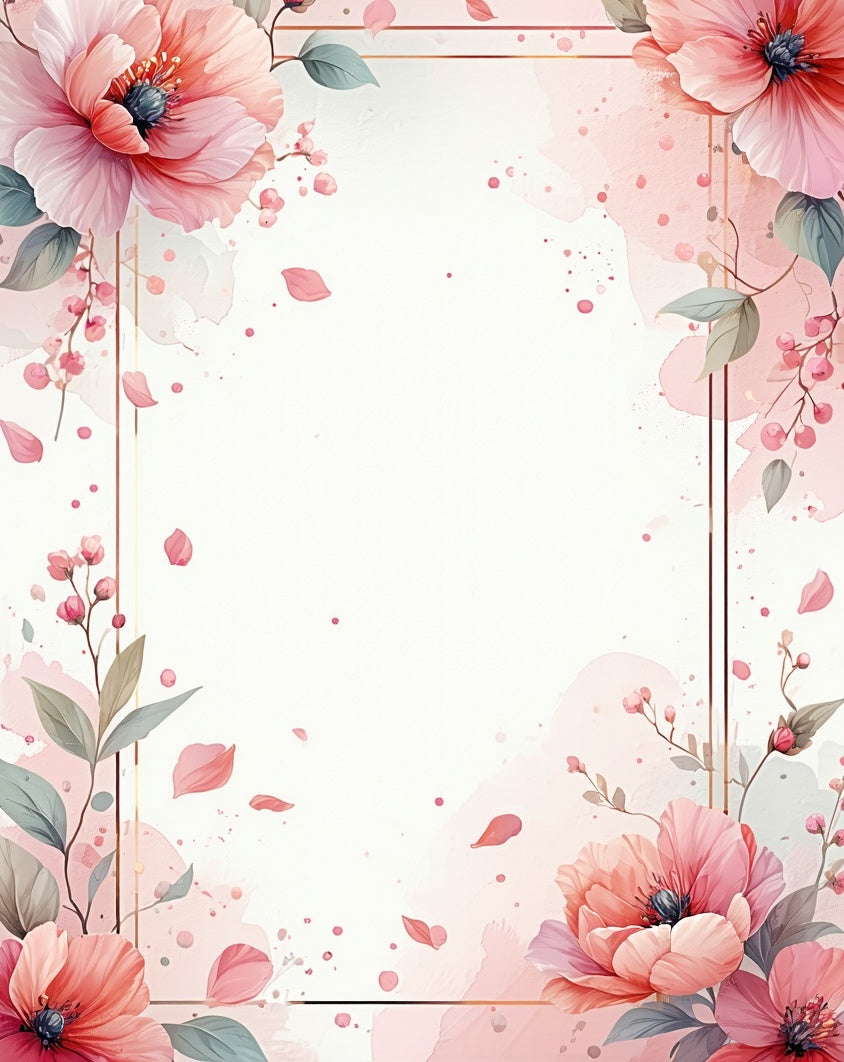 Soft Bloom Watercolor Floral Design Rug