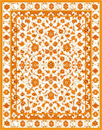 Golden Floral Intricate Patterned Rug