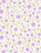 Delicate Purple Floral Pattern Rug