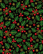 Holiday Holly Berry Vines Rug