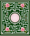 Green Maze Rose Garden Rug