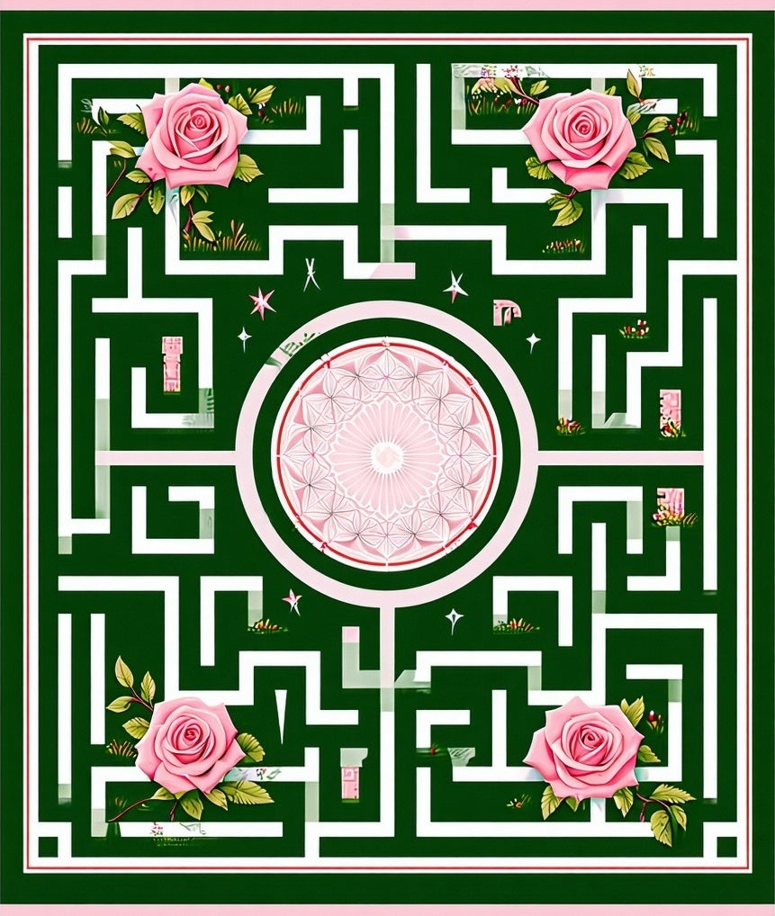 Green Maze Rose Garden Rug