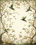 Elegant Birds Blossoms Landscape Rug