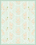 Pale Peach Leaf Geometric Pattern Rug