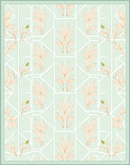 Pale Peach Leaf Geometric Pattern Rug