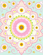 Floral Mandala Inspired Pastel Design Rug