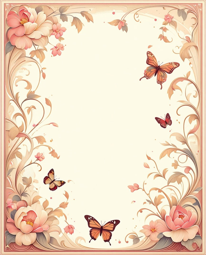 Floral Butterfly Meadow Design Rug
