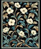 Ornate Floral Vine Pattern Rug