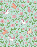 Whimsical Unicorn Floral Garden Pattern Rug