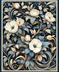 Elegant Floral Swirls Pattern Rug