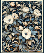Elegant Floral Swirls Pattern Rug