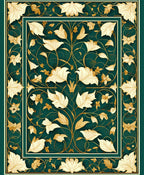 Ornate Floral Leaf Pattern Rug