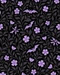 Gothic Bat Flower Vine Pattern Rug