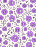 Vintage Purple Floral Vine Design Rug
