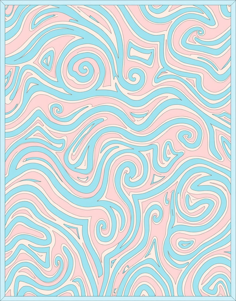 Soft Pastel Swirl Organic Pattern Rug
