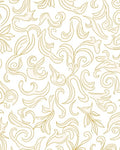 Elegant Gold Swirls Floral Pattern Rug