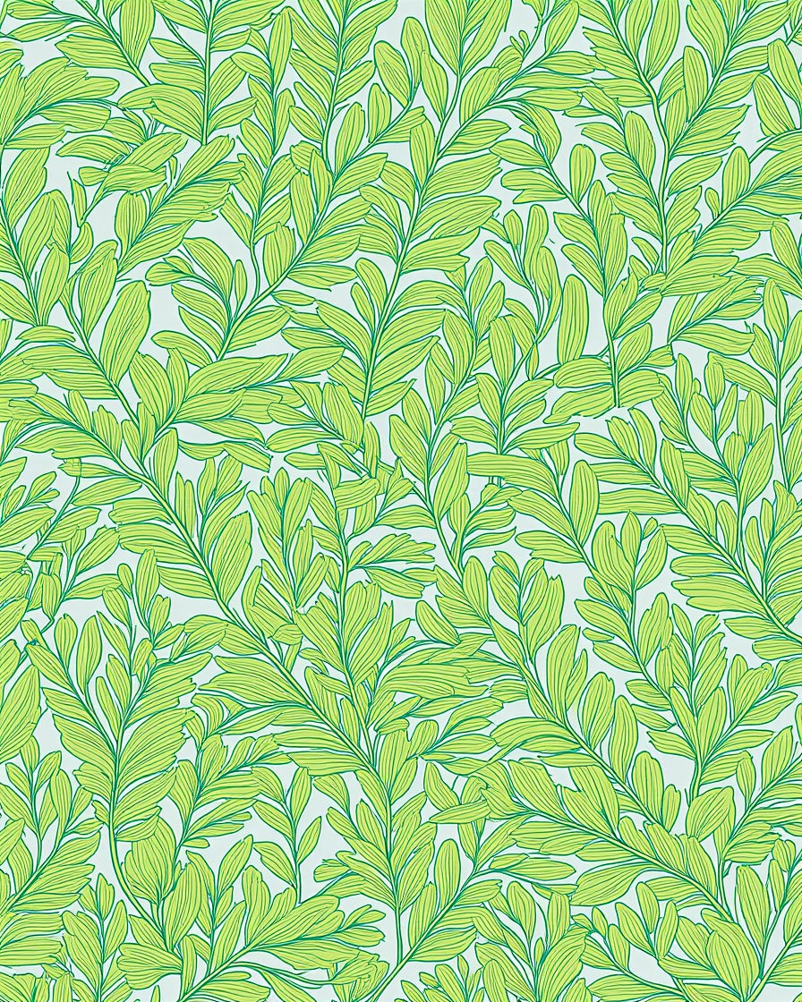 Art Nouveau Leaf Pattern Rug