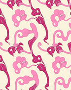 Abstract Pink Swirls Pattern Rug