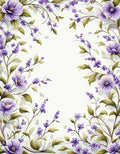 Purple Lavender Floral Vine Pattern Rug