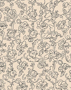 Whimsical Floral Outline Pattern Rug