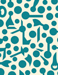 Teal Abstract Geometric Pattern Rug