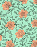 Peachy Floral Vine Pattern Rug