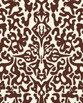 Ornate Antique Brown Ivory Pattern Rug