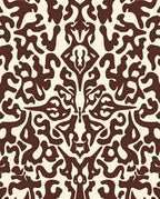 Ornate Antique Brown Ivory Pattern Rug