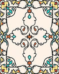 Ornate Teal And Yellow Floral Pattern Rug