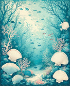 Ocean Coral Shell Scenic Pattern Rug