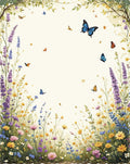 Whimsical Butterfly Garden Watercolor Rug