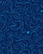 Abstract Swirls Stars Pattern Rug