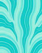 Wavy Aqua Mint Abstract Lines Rug