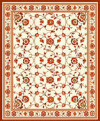 Ornate Floral Vine Pattern Rug